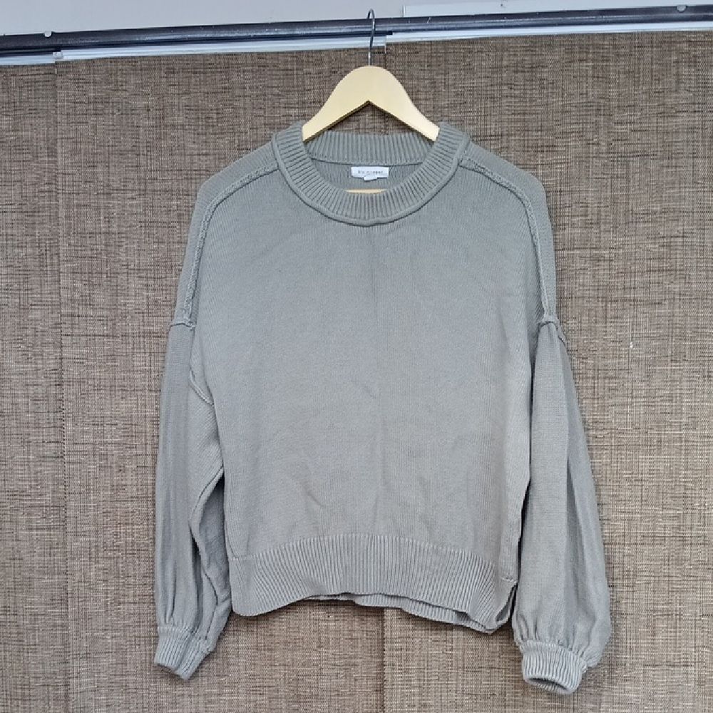Blue Pepper Cotton Boxy Sweater Olive Color
